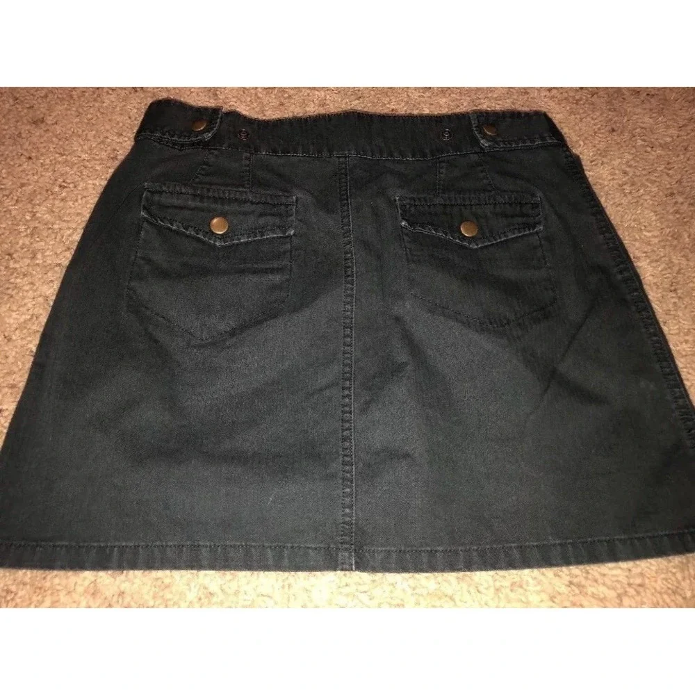 FREE PEOPLE Faded‎ Black Mini Skirt Size 3 / 4 Womens Juniors Pockets